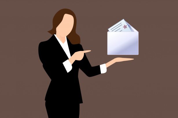 women with envelope